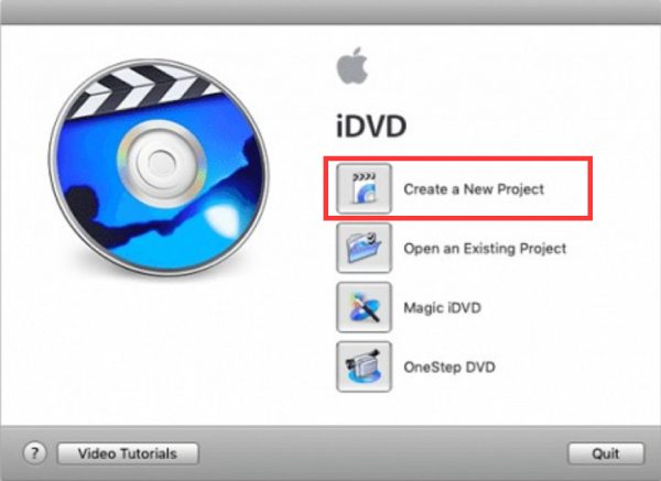 Create New Project Idvd