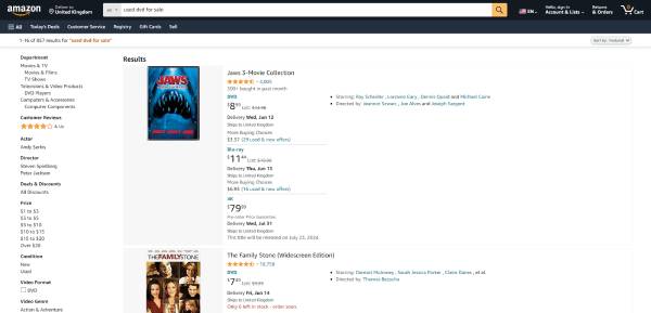 Amazon Used Dvd For Sale
