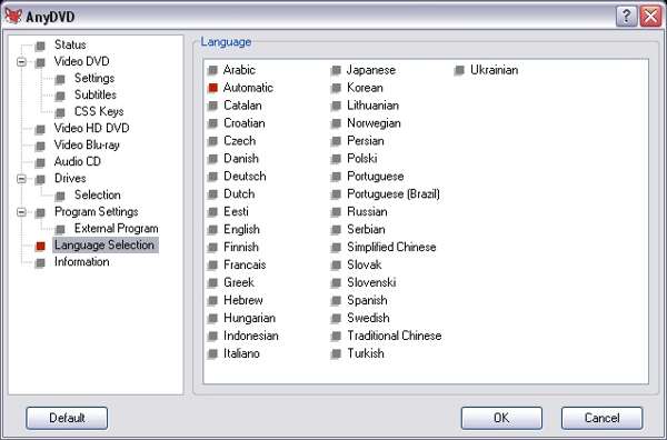 Anydvd Languages