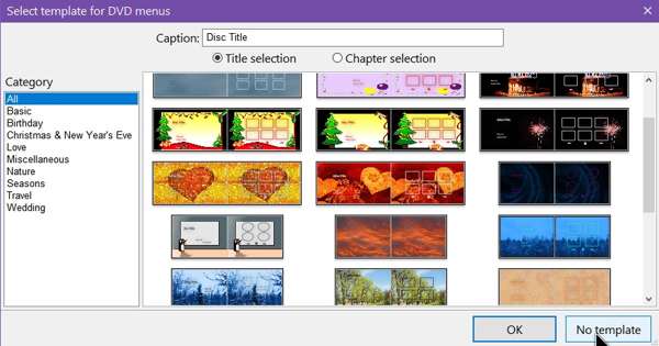 Dvdstyler Wählen Sie eine Menüvorlage
