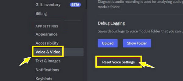 Reset Audio Settings