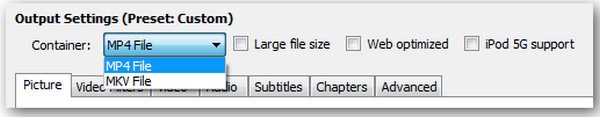 Select Output File Handbrake