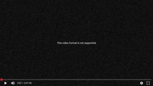 Video Format Not Supported