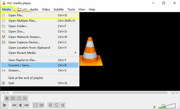 vlc open file