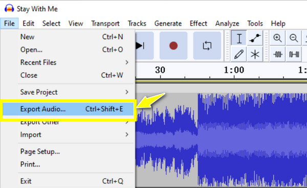 Audacity 오디오 내보내기