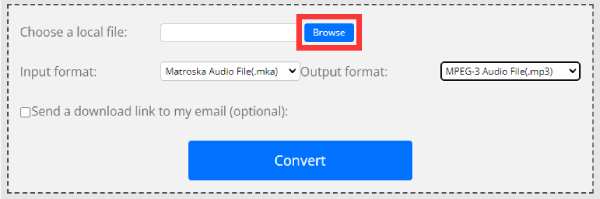 选择 Mka 文件 Convertfiles