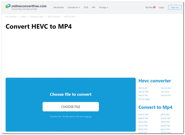 Onlineconvertfree アクセスドロップ HEVC ファイル