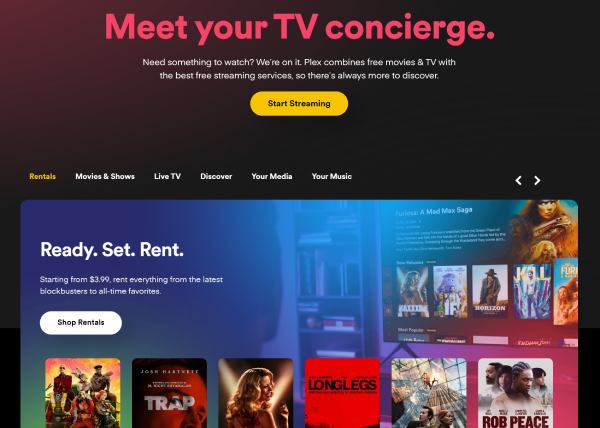 Sito web della serie TV gratuita Plex