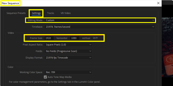 Premiere Pro Adjust Frame Size