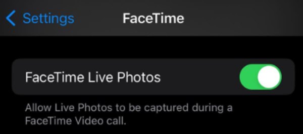 Facetime Live Photos