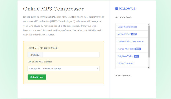 Fileconverto Online Mp3 Compressor