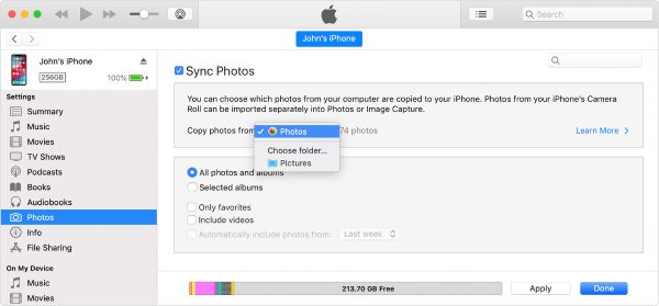 Sync Photos Itunes