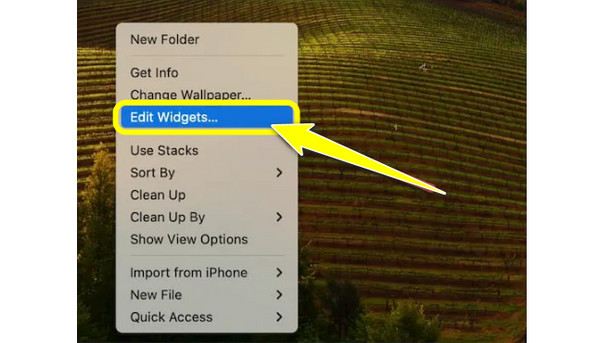 Click Edit Widgets