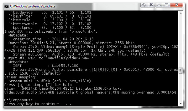 FFmpeg WMA Convert MP3