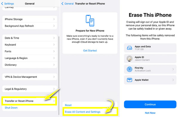 Remove Passcode Via Factory Reset