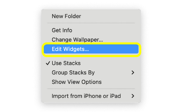 Select Edit Widgets