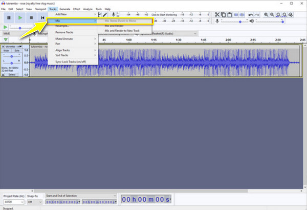 Audacity Mix Stereo To Mono