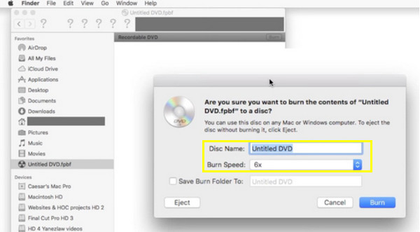 Finder Burn DVD On Mac