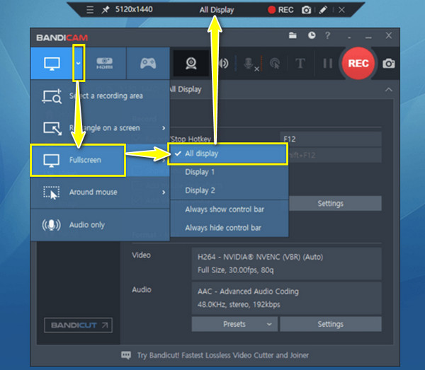 Bandicam Record Multiple Screens
