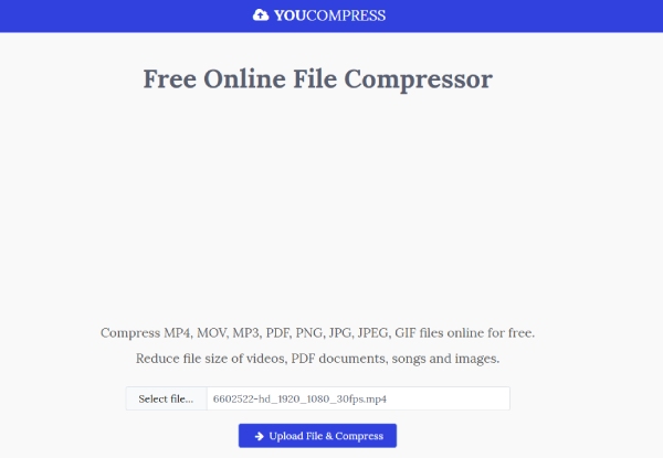 Youcompress Comprimi da GB a MB