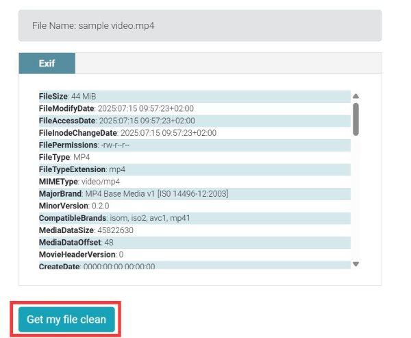 Adarsus Remove Metadata From Video